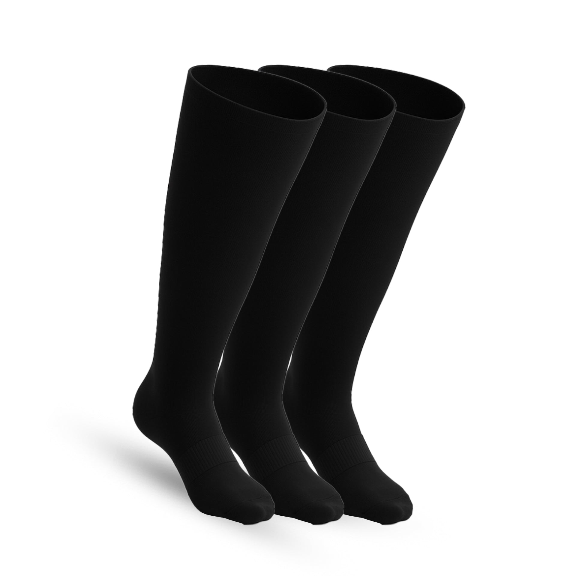 Lot de 3 Padded Extra-Stretch Knee Chaussettes - Noir