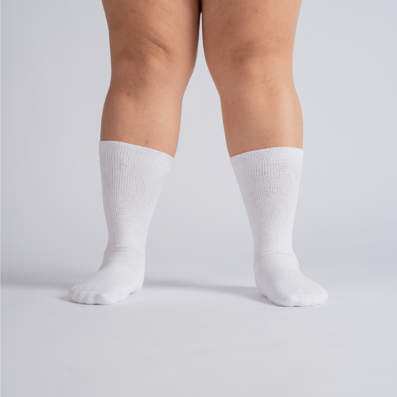 Lot de 3 Chaussettes rembourrées ultra extensibles - Blanc (Genou, Crew, Cheville)