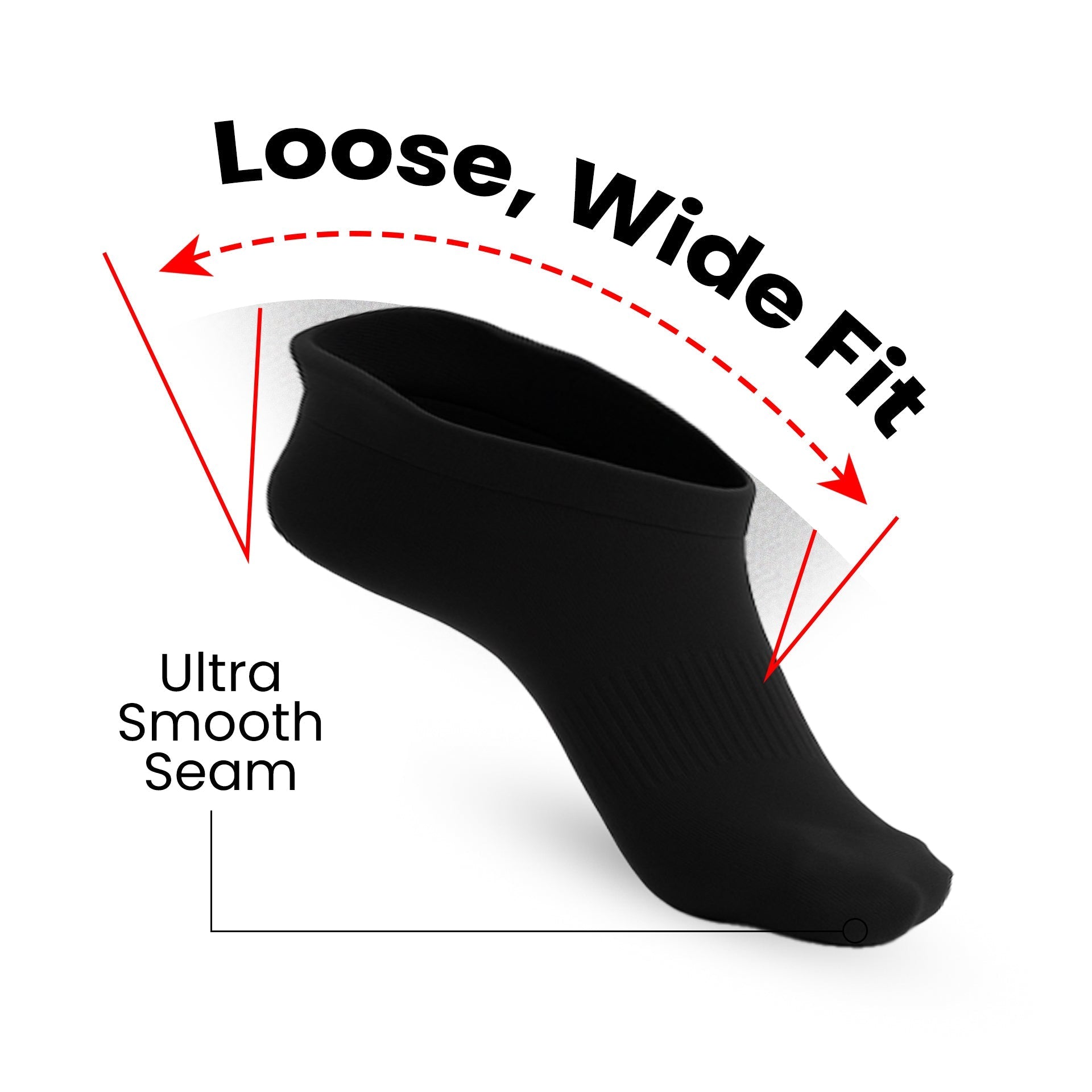 Lot de 3 Padded Extra-Stretch Ankle Chaussettes - Noir