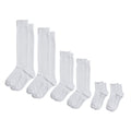 Lot de 3 Chaussettes rembourrées ultra extensibles - Blanc (Genou, Crew, Cheville)