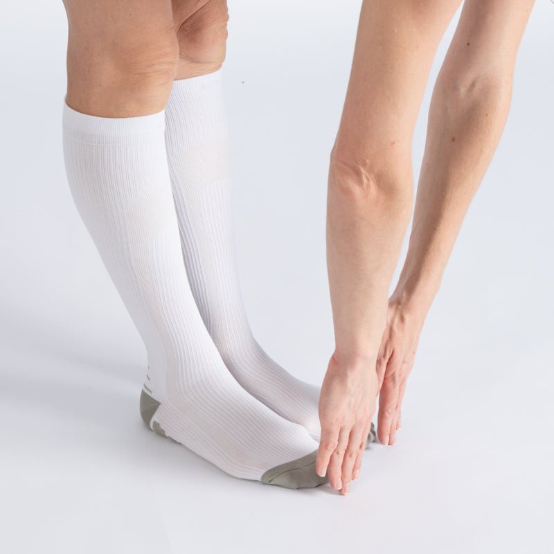 Lot de 6 chaussettes de compression (blanc)