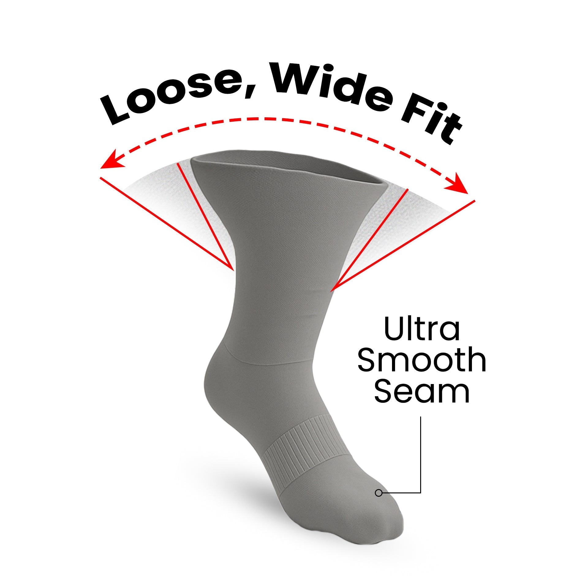 Chaussettes crew rembourrées ultra extensibles - Gris