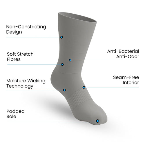Chaussettes crew rembourrées ultra extensibles - Gris
